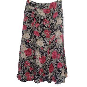 Vintage 90s JM Collection Womens Petite Floral‎ Maxi Skirt Size 12 Fairy Grunge